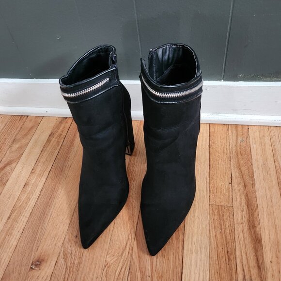 Heeled suede booties - Picture 3 of 6